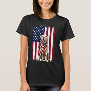 Camiseta Dogo Argentino American Flag 4 De Julho Dogo Arge