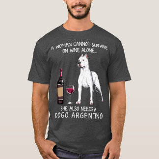 Camiseta Dogo Argentino and wine Funny dog
