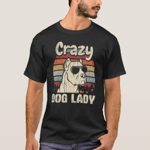 Camiseta Dogo Argentino Cachorro Louco Lady Vintage Mãe's D