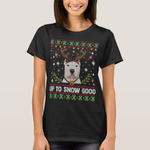 Camiseta Dogo Argentino Croped Dog Reindeer Ugly Christmas