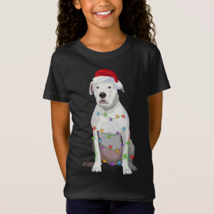 Camiseta Dogo Argentino No Natal Luz Xmas No Cachorro