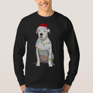 Camiseta Dogo Argentino No Natal Luz Xmas No Cachorro