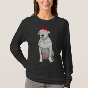 Camiseta Dogo Argentino No Natal Luz Xmas No Cachorro
