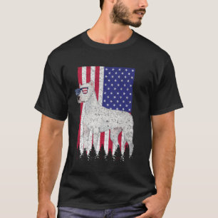 Camiseta Dogo Argentino Patriotic Dog USA Flag Americano
