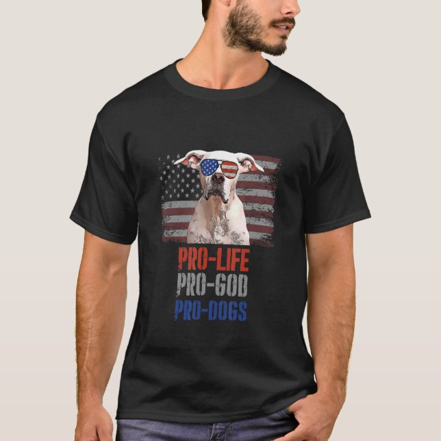 Camiseta Dogo Argentino Pro Life Pro God Pro Cães (Frente)