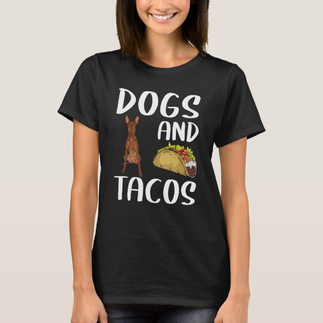 Camiseta Dogs And Tacos Pharaoh Hound Mexican Food (Frente)