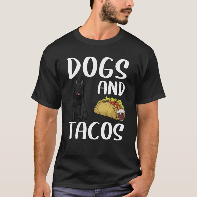 Camiseta Dogs And Tacos Schipperke Mexican Food (Frente)