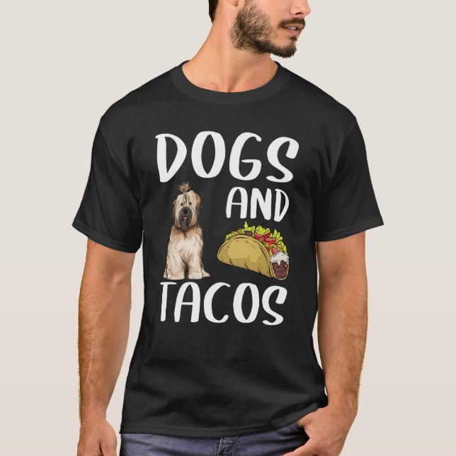Camiseta Dogs And Tacos Tibetan Terrier Mexican Food (Frente)