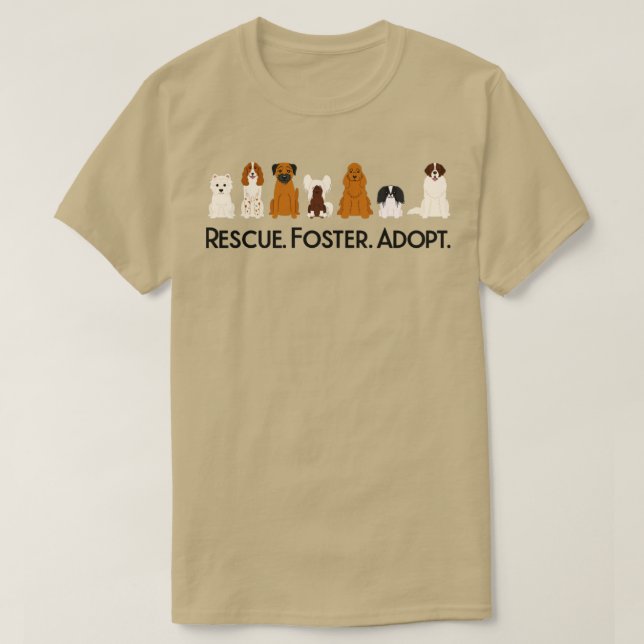 Camiseta Dogs de Adoção de Foster de Emergência (Frente do Design)