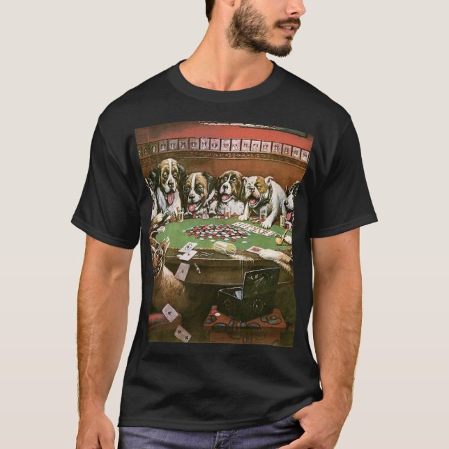 Camiseta Dogs Playing Poker Sympathy - Cassius Coolidge (Frente)