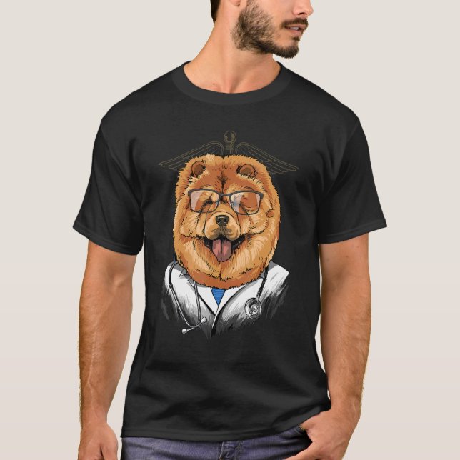 Camiseta Dogtor Chow Vet Médico Cirurgião Pet (Frente)