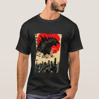 Camiseta Dogzilla Dog Arte Japonesa Dons De Cachorro Engraç