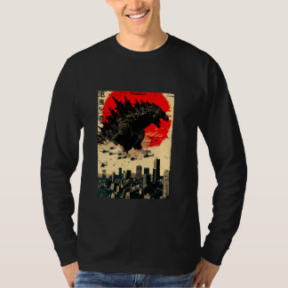 Camiseta Dogzilla Dog Arte Japonesa Dons De Cachorro Engraç