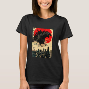 Camiseta Dogzilla Dog Arte Japonesa Dons De Cachorro Engraç