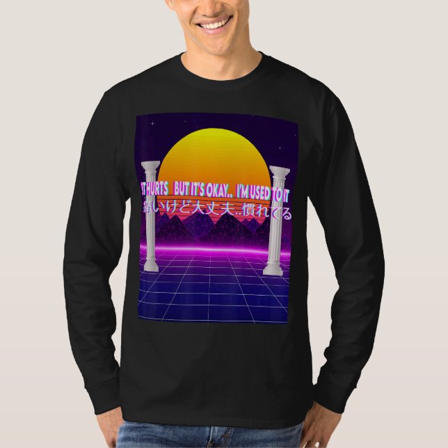 Camiseta Dói, mas é a Sala Estética Vaporwave 90 (Frente)