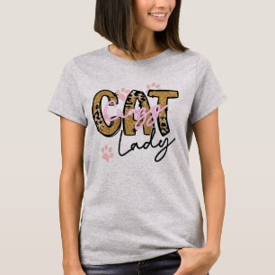 Camiseta Doida por Gatos Antiga Senhora Gato Engraçado Para