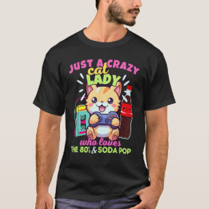 Camiseta Doida por Gatos que Ama Jogos Refrigerante & Os An