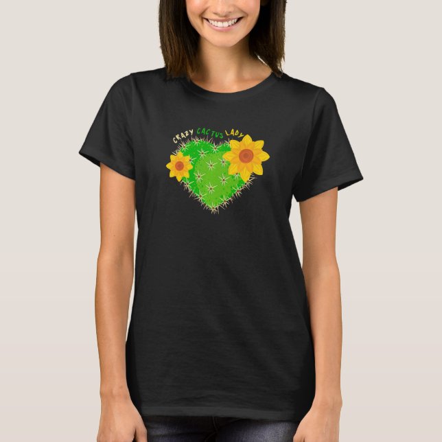 Camiseta Doida Senhora do Cacto  Planta do Deserto Suculent (Frente)