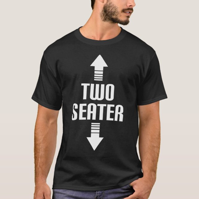 Camiseta Dois assentos 2 Sentados Seta Pai Seta de Piada Me (Frente)