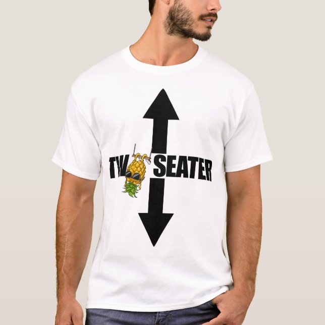 Camiseta Dois assentos ao contrário do abacaxi dois assento (Frente)