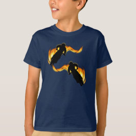 Camiseta Dois Bikes de Camada Exterior com Chamas