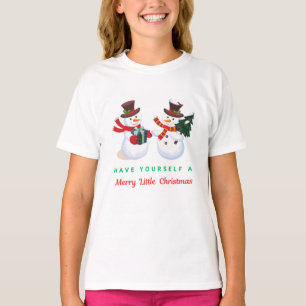Camiseta Dois boneco de neve com presentes