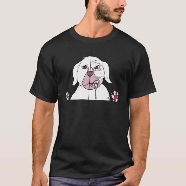 Camiseta Dois cachorros encaram a vintage (Frente)