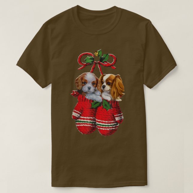 Camiseta Dois Cavalier King Charles Spaniel Dog Dentro Glov (Frente do Design)