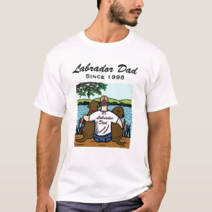Camiseta Dois chocolate Labradors e pai