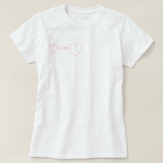 Camiseta Dois Corações de Amor (Frente do Design)