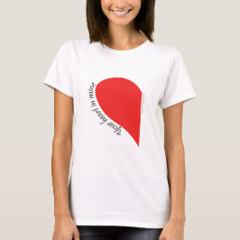 Camiseta Dois Corações Juntos - design Casal