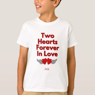 Camiseta Dois Corações Para Sempre Em Meninos Com Amor Cami