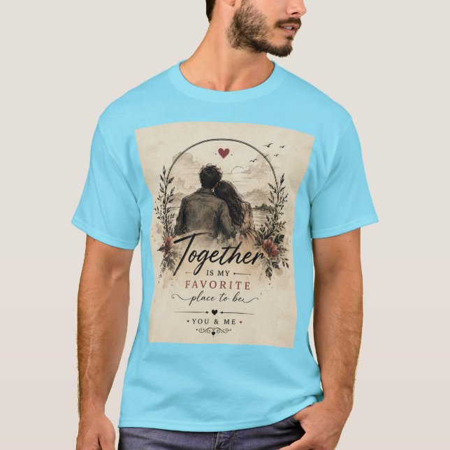 Camiseta Dois Corações, Uma História. (Frente)