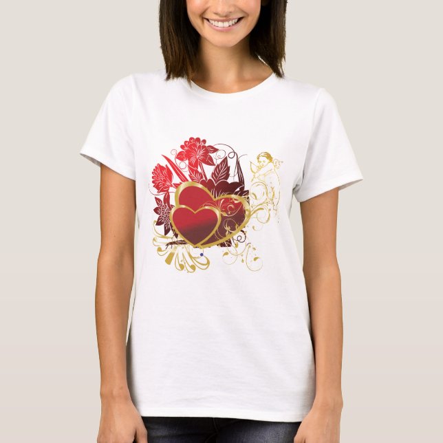 Camiseta Dois Corações Vermelhos (Frente)