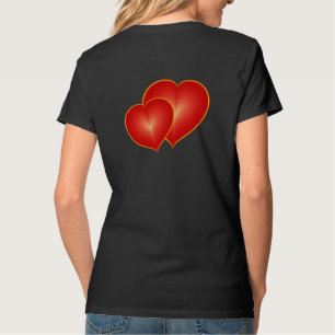 Camiseta Dois Corações Vermelhos, Gráfico de Arte Digita