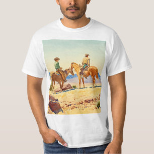 Camiseta Dois Cowboys em Cavalos por Maynard Dixon