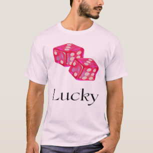 Camiseta Dois Dados Transparentes Rosa Amuleto da Sorte Grá