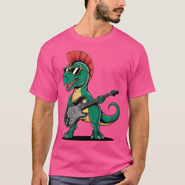 Camiseta Dois Dinossauros Legal Punk Rock Com Música Engraç (Frente)