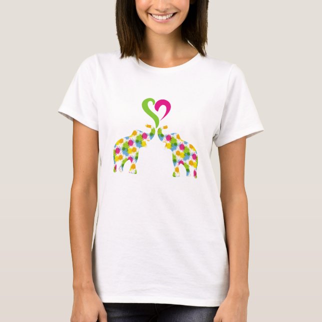 Camiseta Dois elefantes apaixonados (Frente)