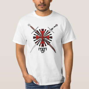 Camiseta Dois espadas com cruz de templário