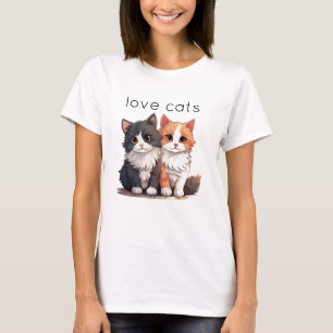Camiseta Dois Gatinhos Fofos Gatos 