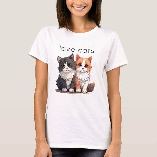 Camiseta Dois Gatinhos Fofos Gatos  (Frente)