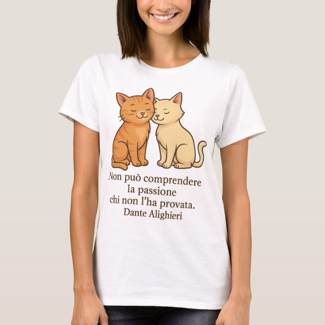 Camiseta Dois gatos apaixonados que representam o amor (Frente)