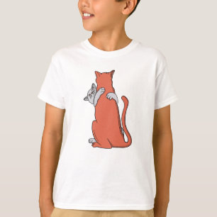 Camiseta Dois Gatos Embrçam a Amizade