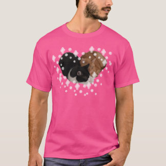 Camiseta Dois Gatos Fazendo Coração
