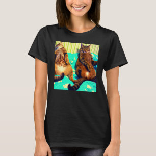 Camiseta Dois gatos gatinho-portrato humorístico gatinho ga