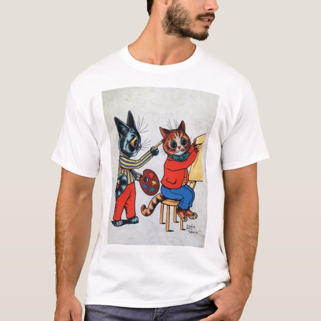 Camiseta Dois Gatos Pintores, Louis Wain (Frente)