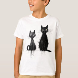 Camiseta Dois Gatos Pretos