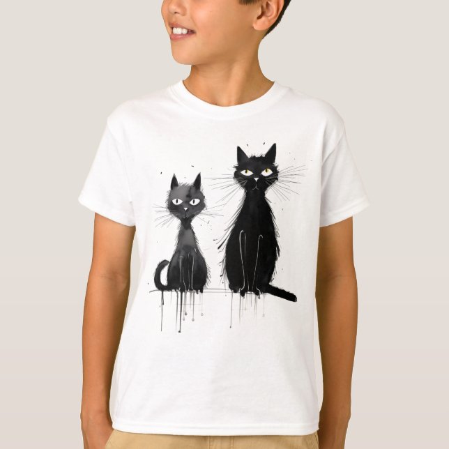 Camiseta Dois Gatos Pretos (Frente)