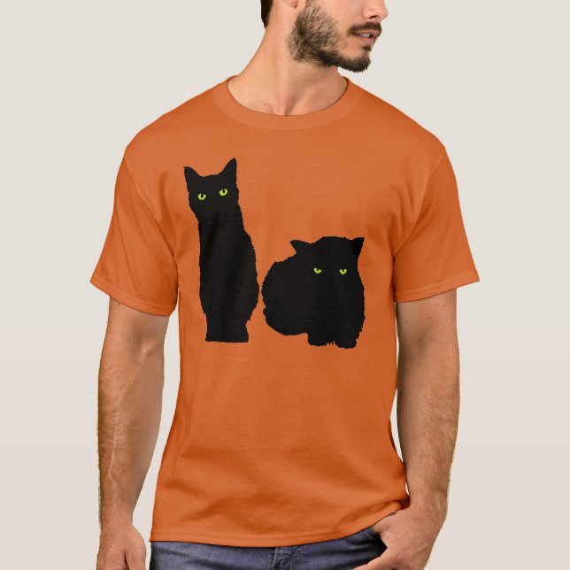 Camiseta Dois gatos pretos grandes (Frente)